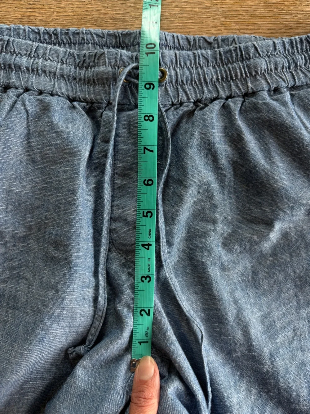 J.Crew Chambray Jogger Pants Size 8 Light Wash Pull-On 100% Cotton Casual